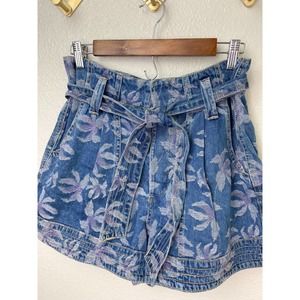 Happy Nature High Rise Paperbag Floral Shorts
